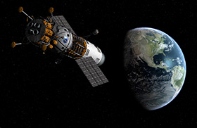 Satellite orbiting Earth